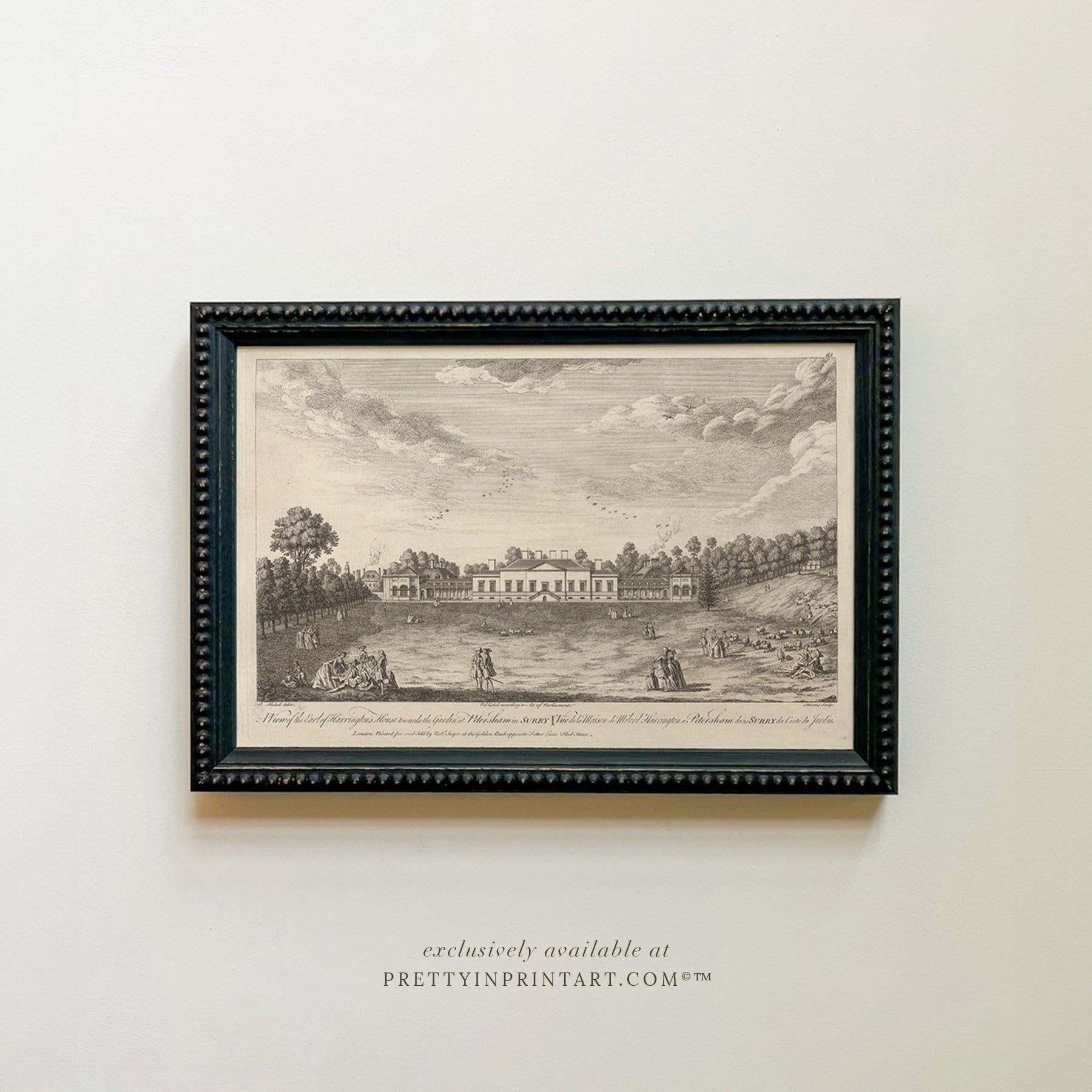 Framed Vintage Landscape Etching | Petersham 001