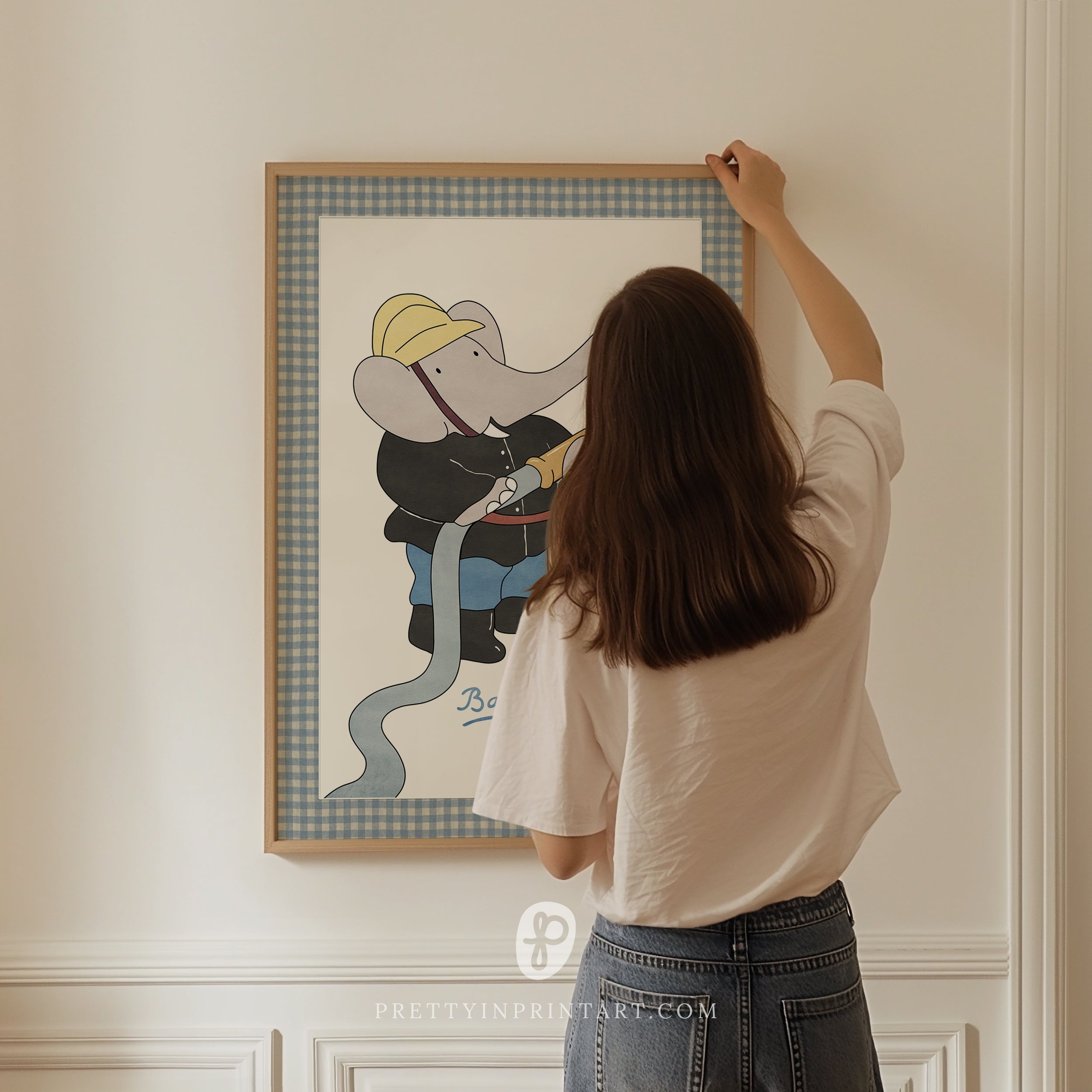 Babar Nursery Art - Babar the Elephant nursery wall art print, Vintage Babar nursery decor for baby’s room, Classic Babar prints for children’s bedrooms