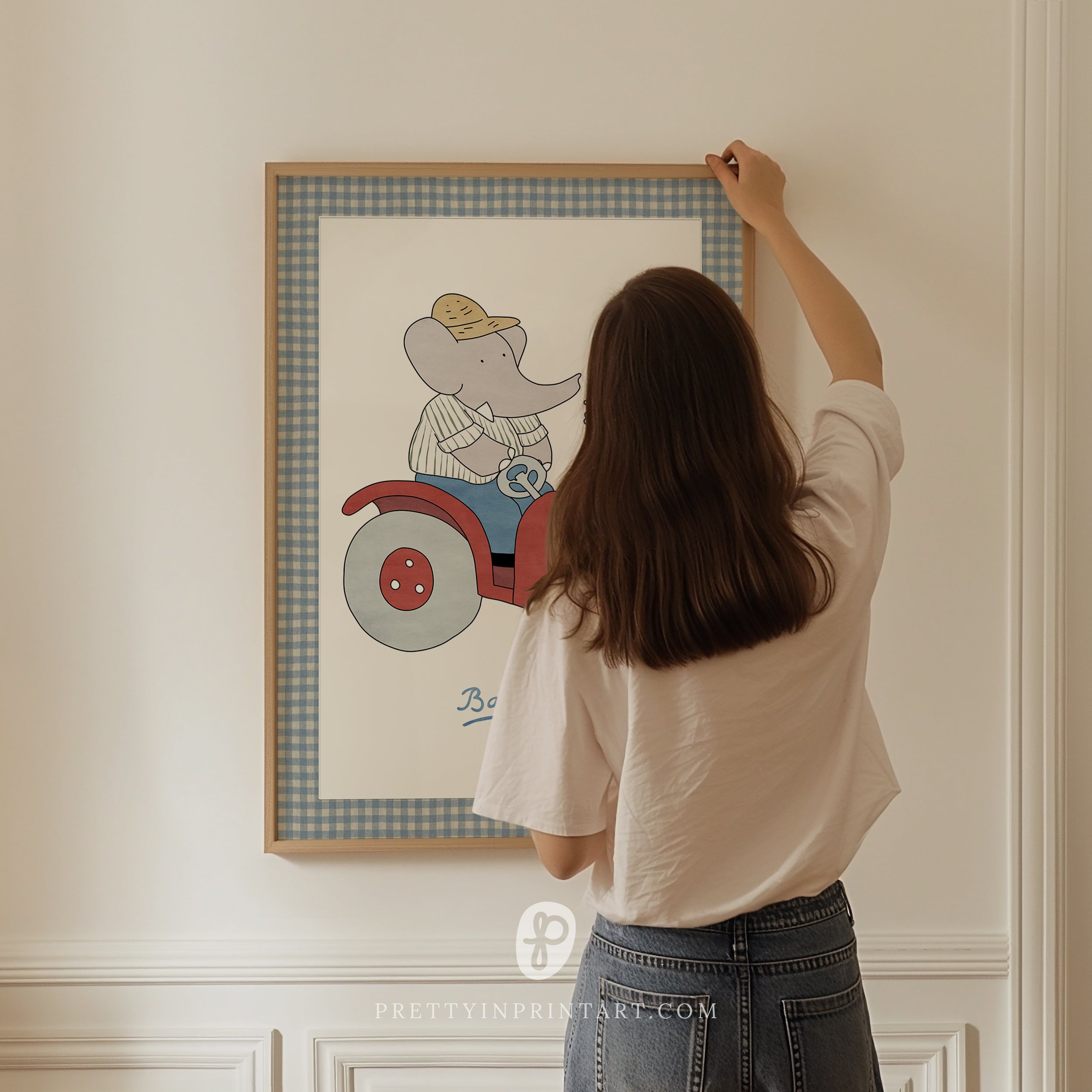 Babar Nursery Art - Babar the Elephant nursery wall art print, Vintage Babar nursery decor for baby’s room, Classic Babar prints for children’s bedrooms