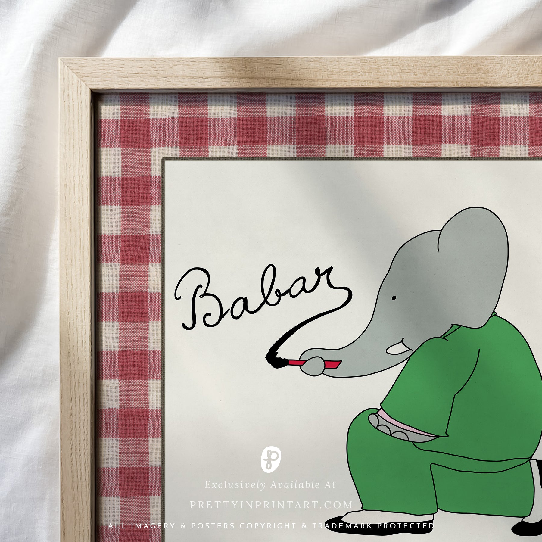 Babar Nursery Art - Babar the Elephant nursery wall art print, Vintage Babar nursery decor for baby’s room, Classic Babar prints for children’s bedrooms