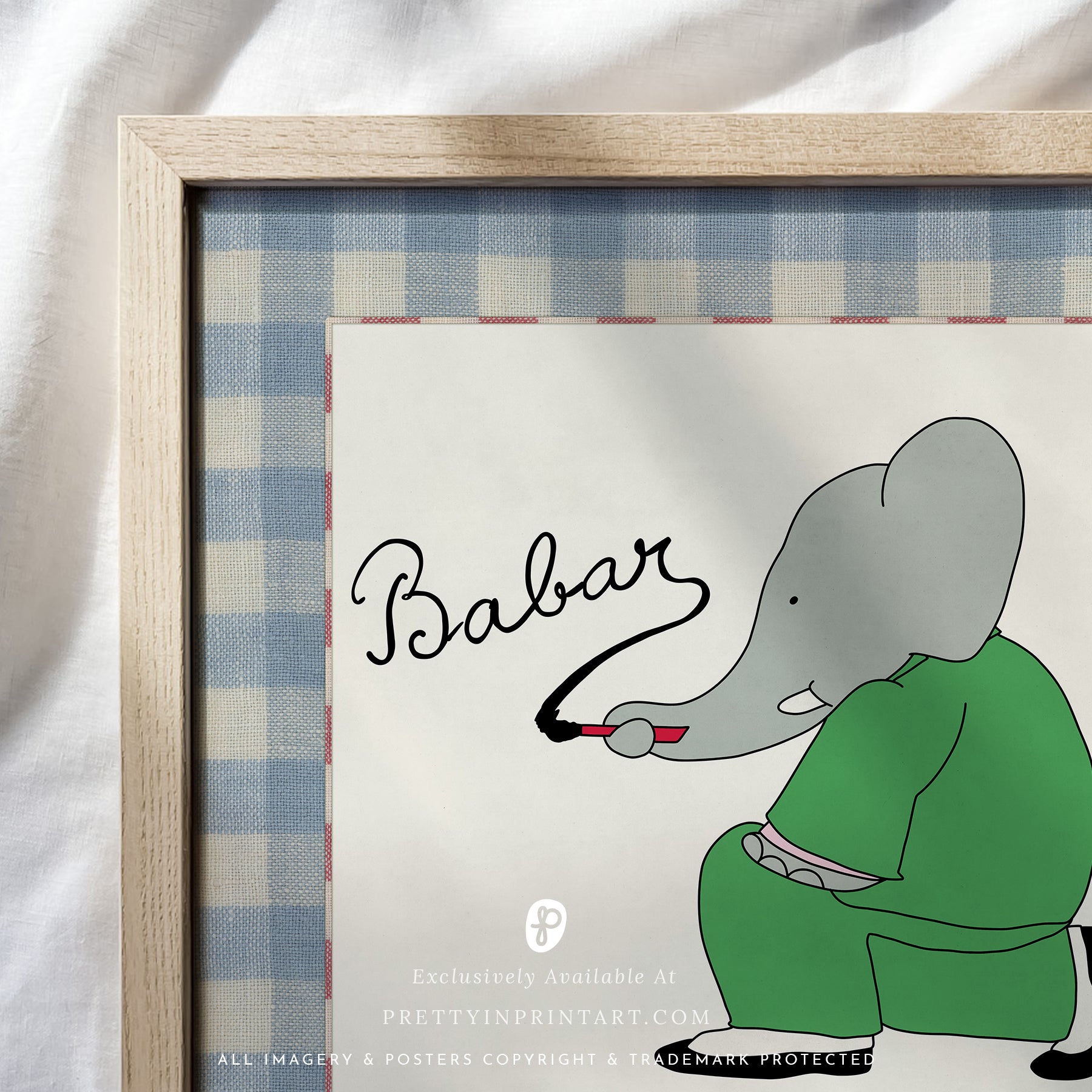 Babar Nursery Art - Babar the Elephant nursery wall art print, Vintage Babar nursery decor for baby’s room, Classic Babar prints for children’s bedrooms