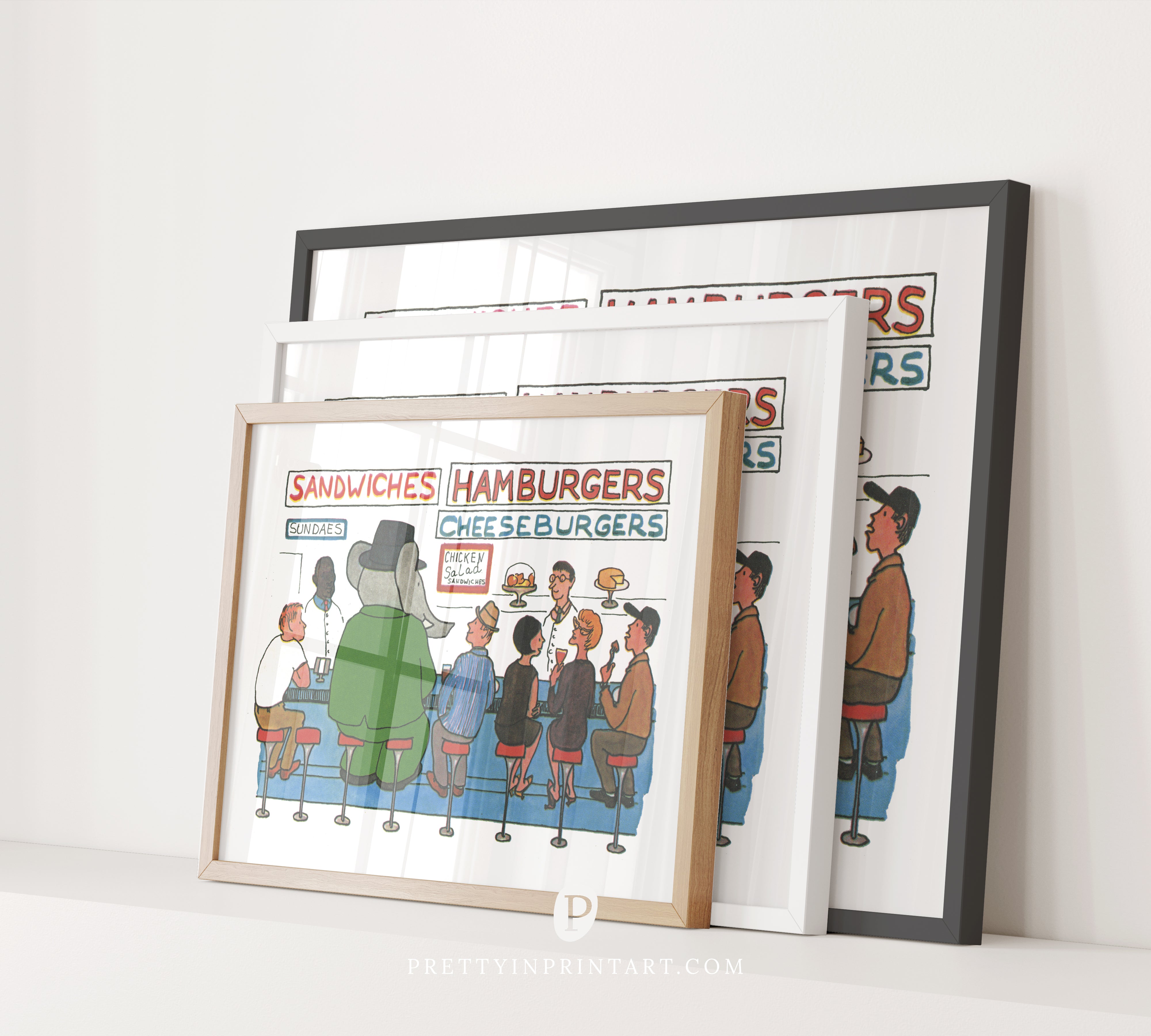 Babar Nursery Art Print - USA Diner |  Framed Print