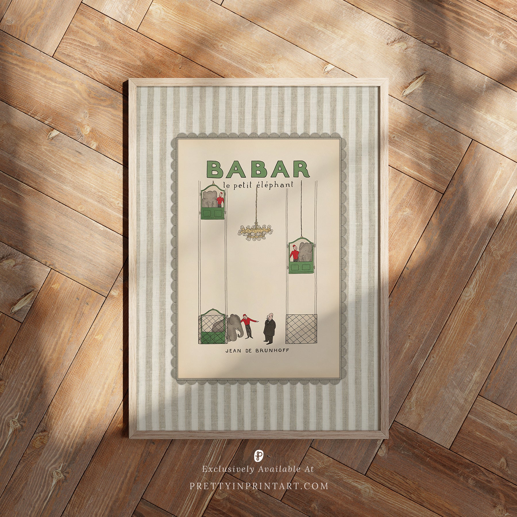 Storybook nursery wall art – vintage Babar print for children’s decor

