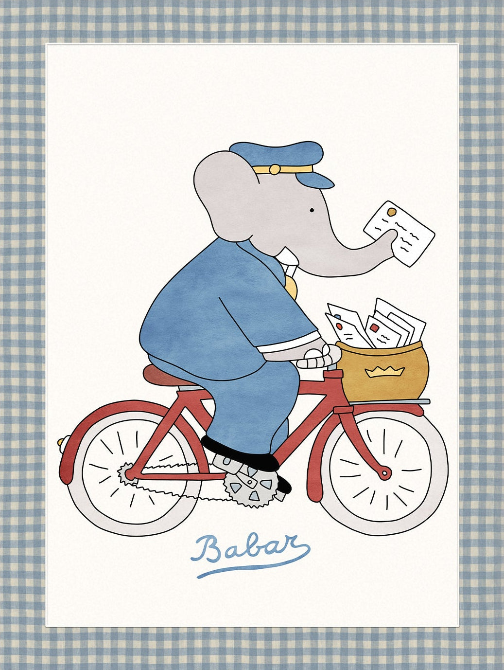 Babar Nursery Art - Postman |  Unframed