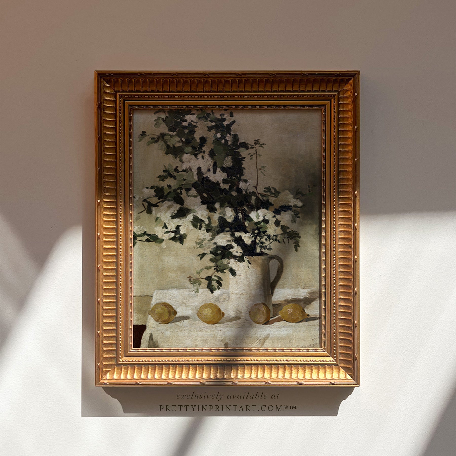 Gerahmte Blumenkunst (00538 + GLD-RIB-68224)