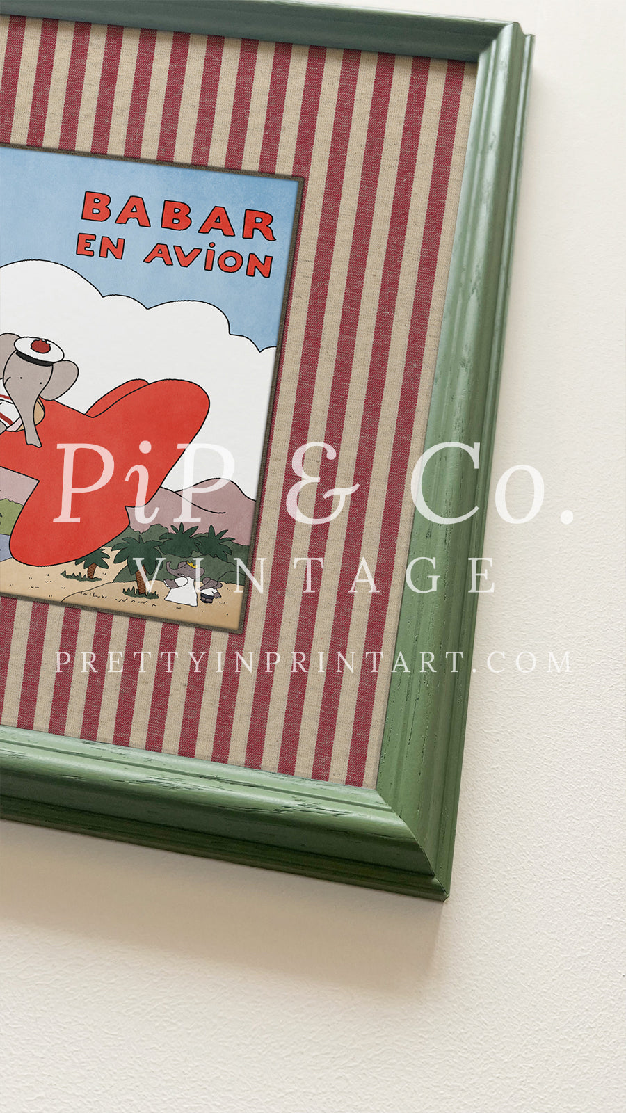 Babar Nursery Art - Babar the Elephant nursery wall art print, Vintage Babar nursery decor for baby’s room, Classic Babar prints for children’s bedrooms