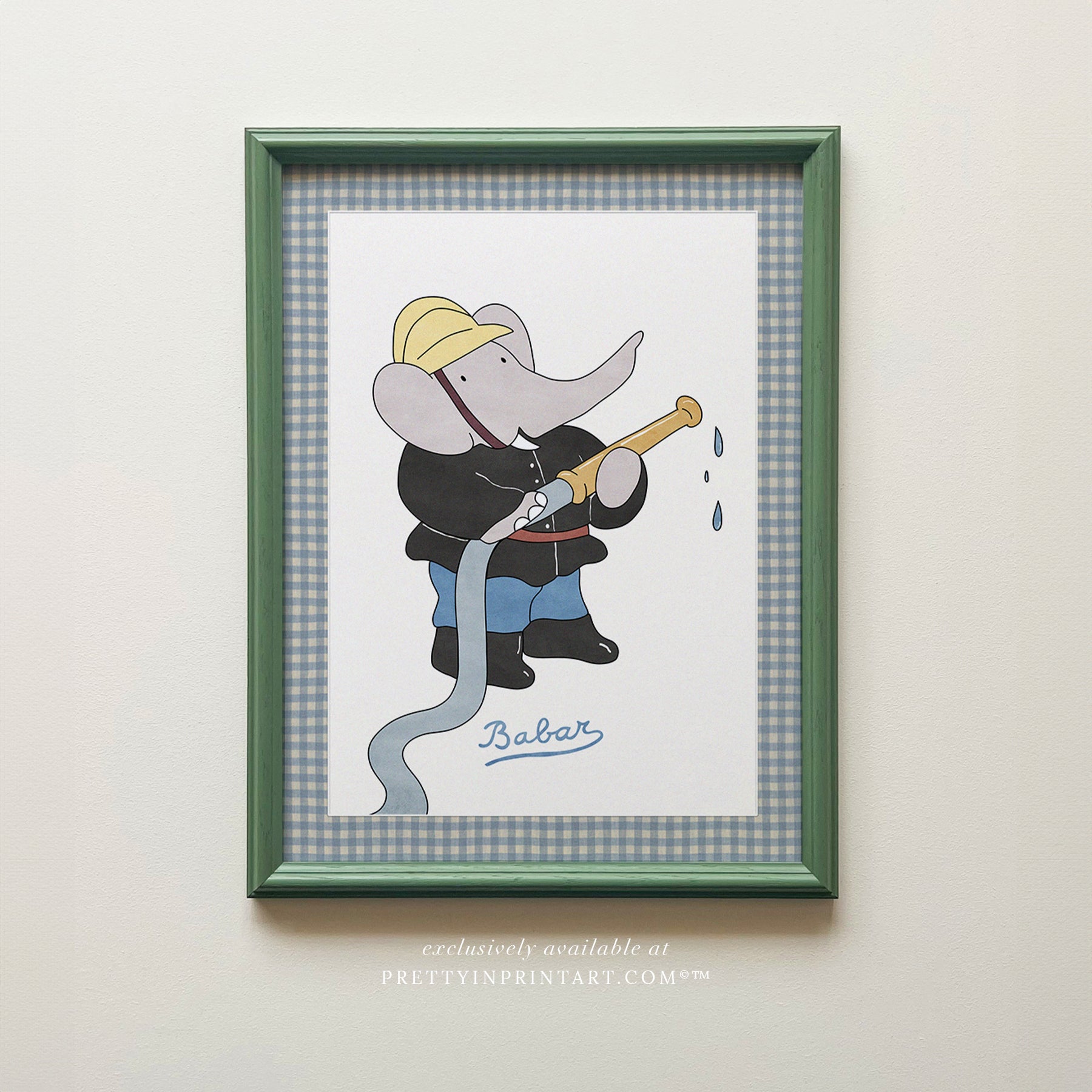 Babar Nursery Art - Babar the Elephant nursery wall art print, Vintage Babar nursery decor for baby’s room, Classic Babar prints for children’s bedrooms