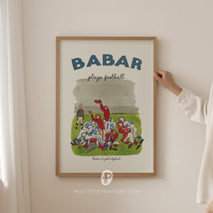 Babar Nursery Art Print - Football 1 |  Framed Print