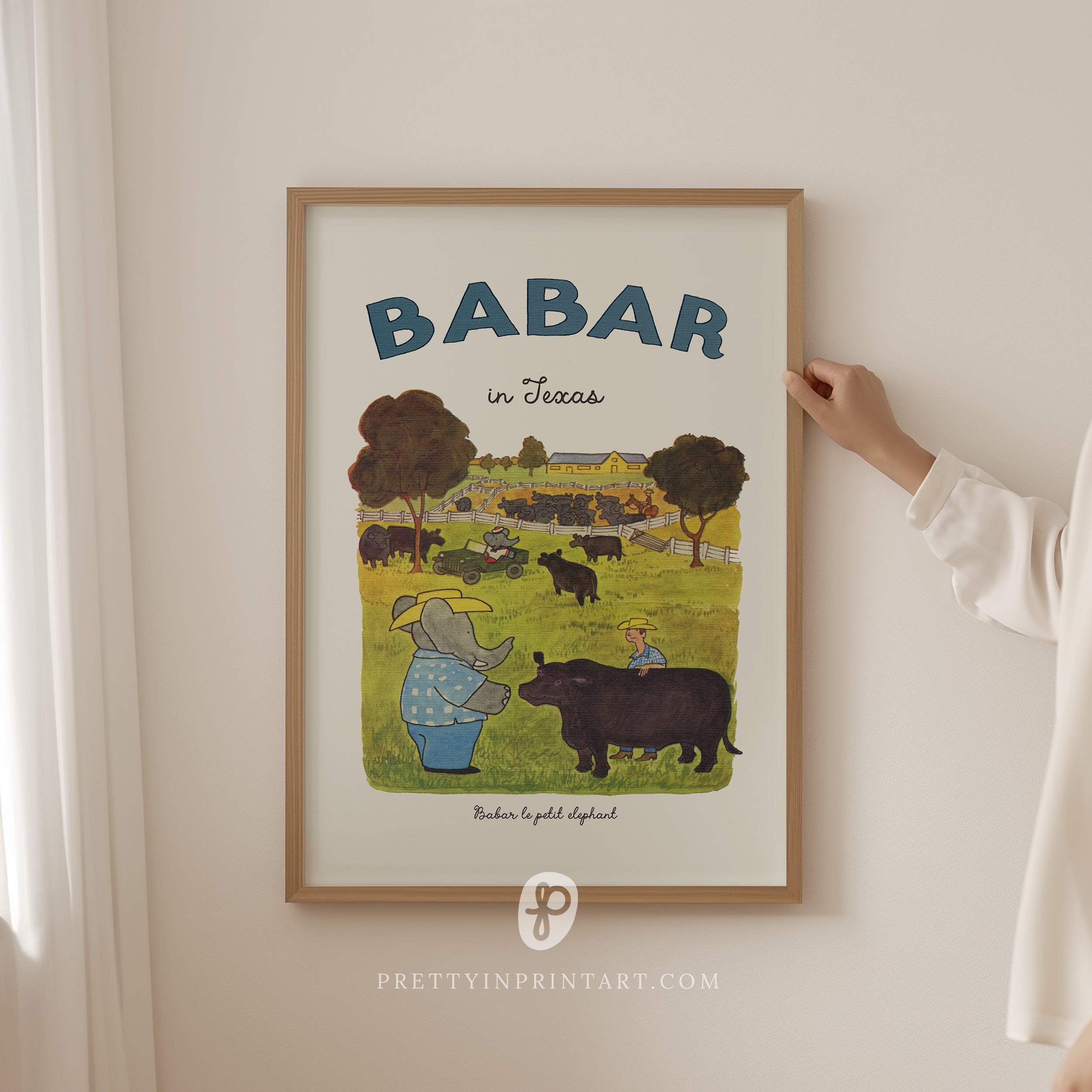 Babar Nursery Art Print - Texas 1 |  Unframed