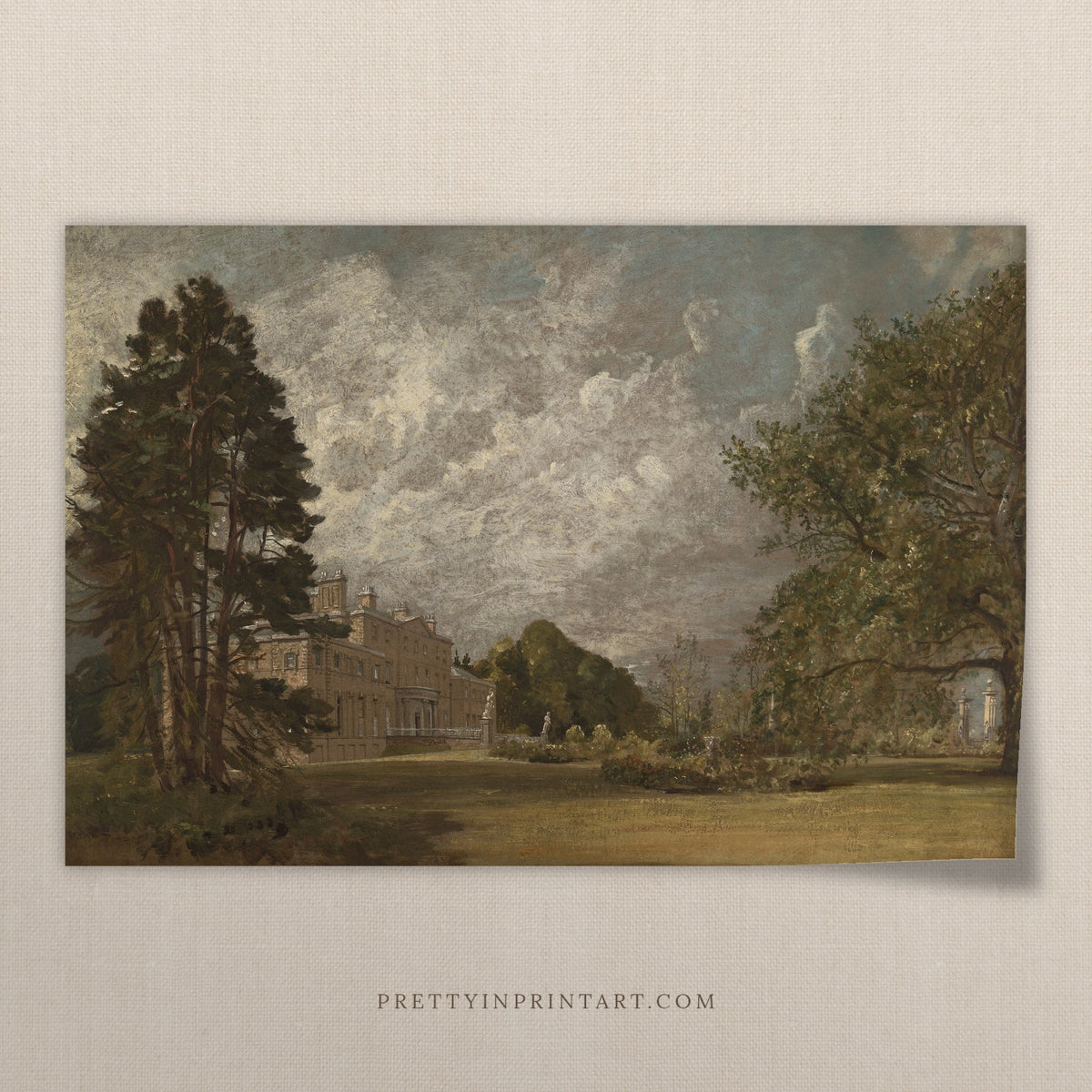 vintage country house landscape art print