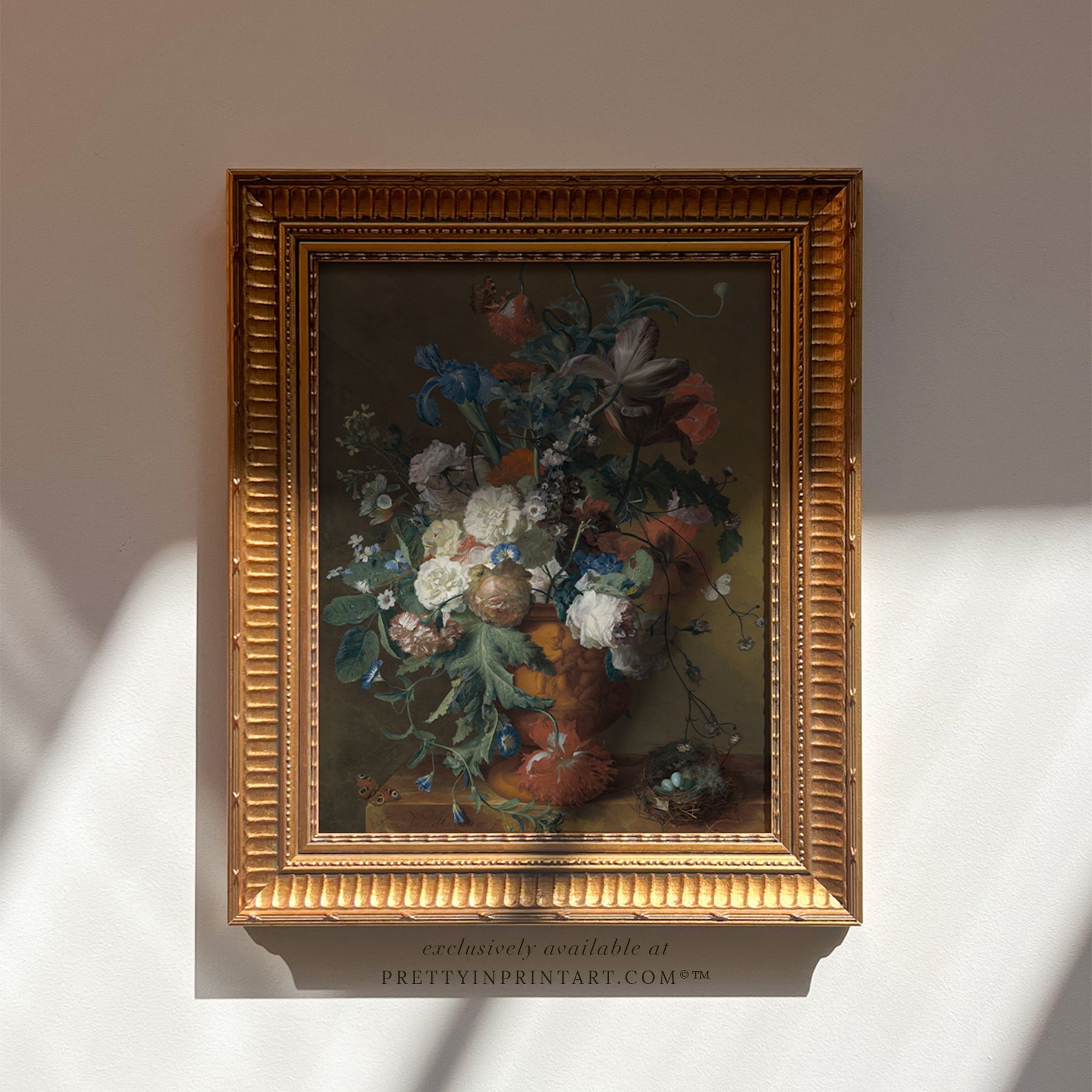 Gerahmte Blumenkunst (00582 + GLD-RIB-68224)