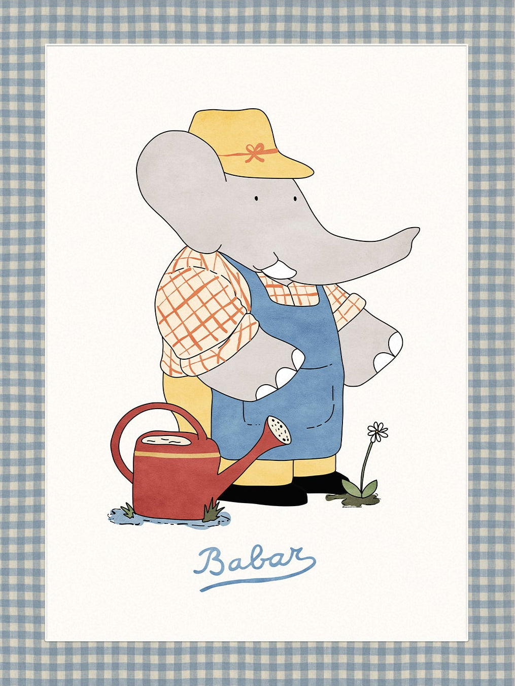 Babar Nursery Art - Babar the Elephant nursery wall art print, Vintage Babar nursery decor for baby’s room, Classic Babar prints for children’s bedrooms