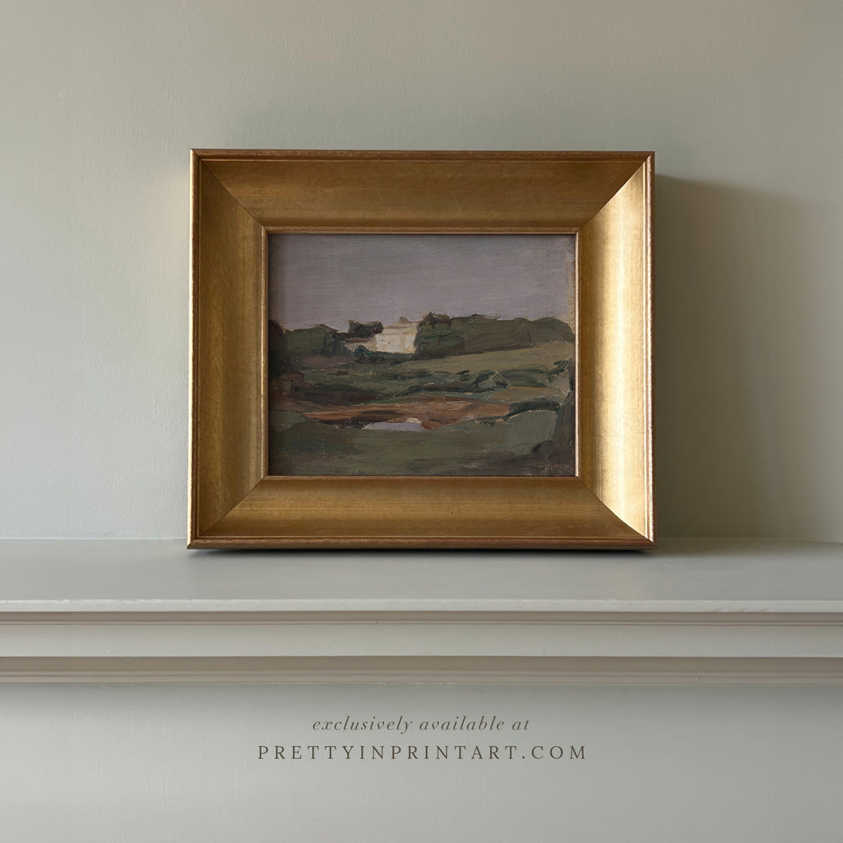 Framed Vintage Landscape Print – Gold Gilt Frame for English ...