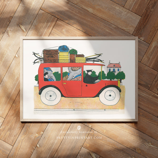Babar In Car |  Framed Print