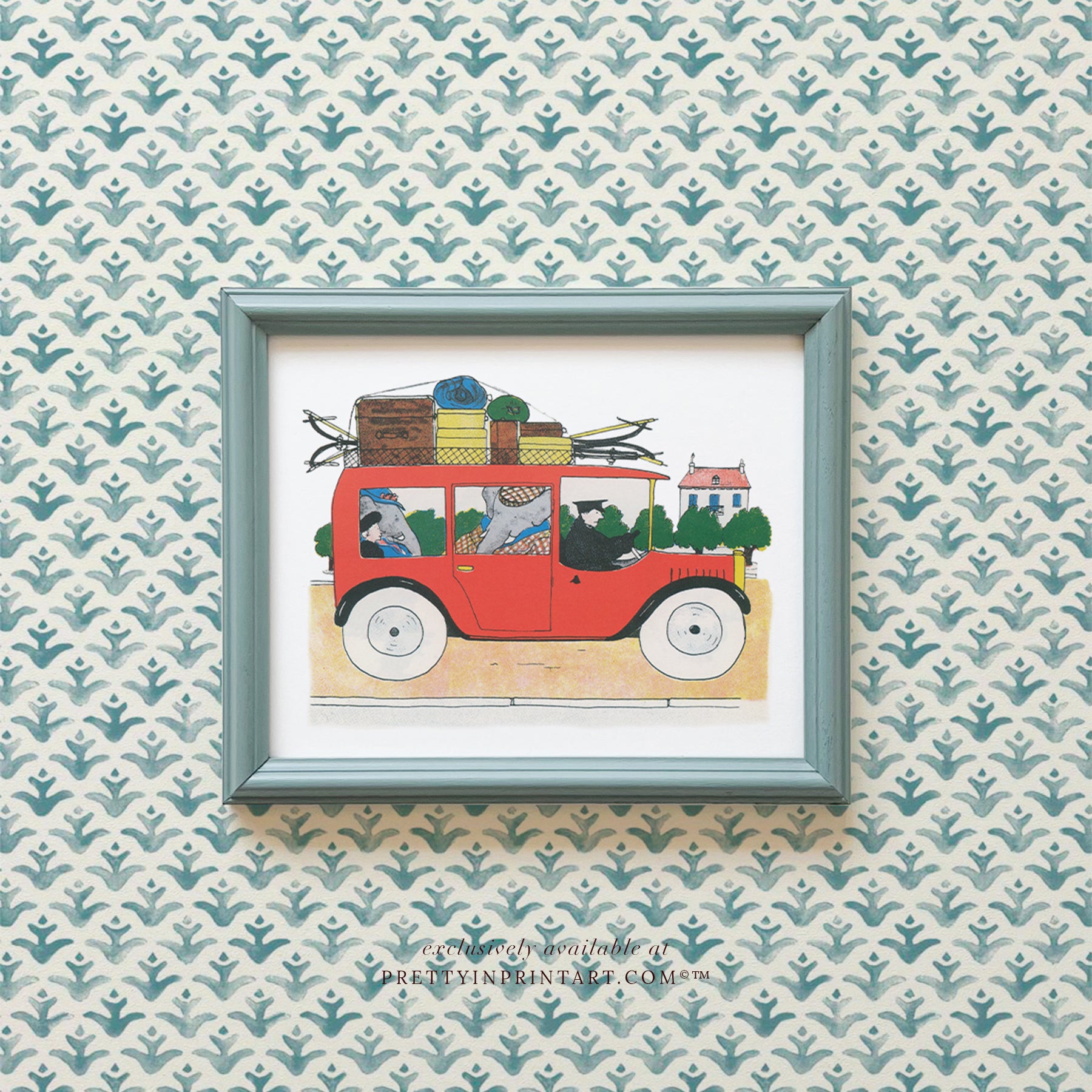 Babar im Auto | Ungerahmt