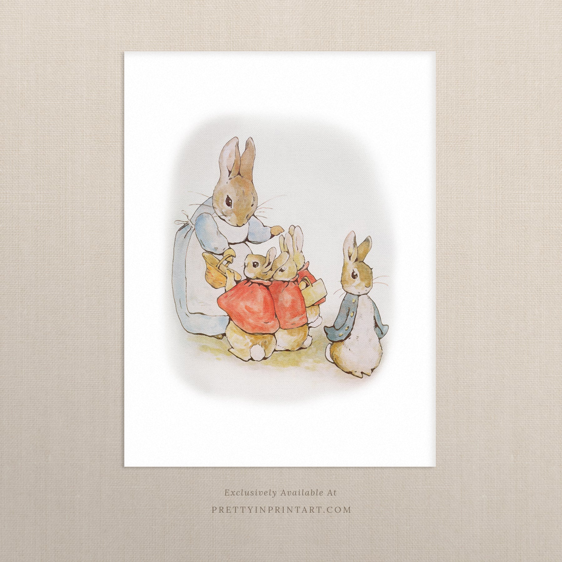 Beatrix Potter Nursery Art, Flopsy Mopsy |  Unframed