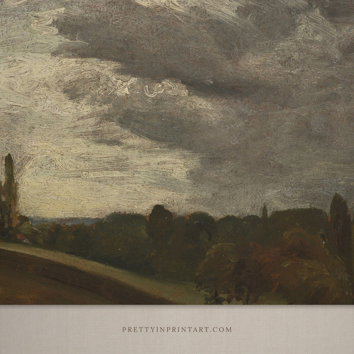 vintage stormy valley landscape art print