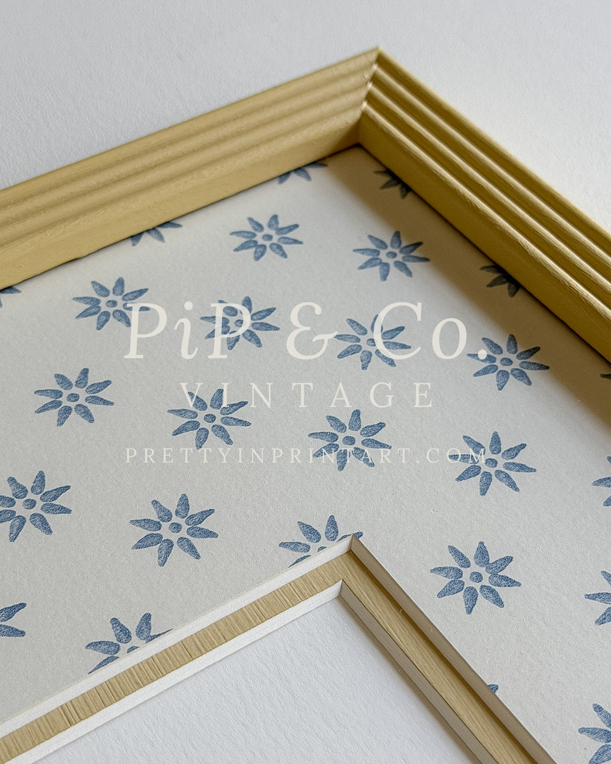 Yellow Hand Painted Frame | Wallpapered Mount (SW9+M18)