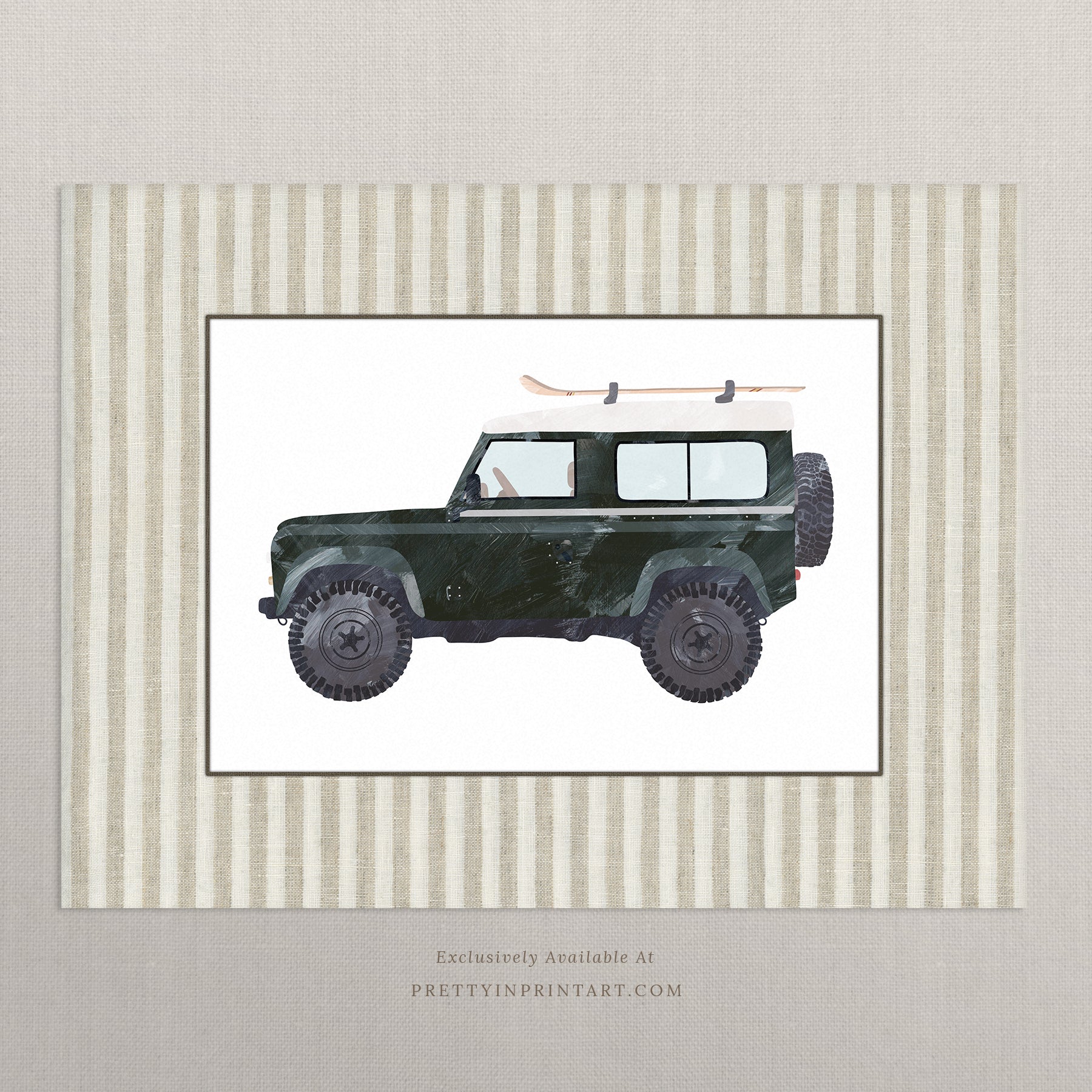 Land Rover Defender Art: Ski |  Unframed