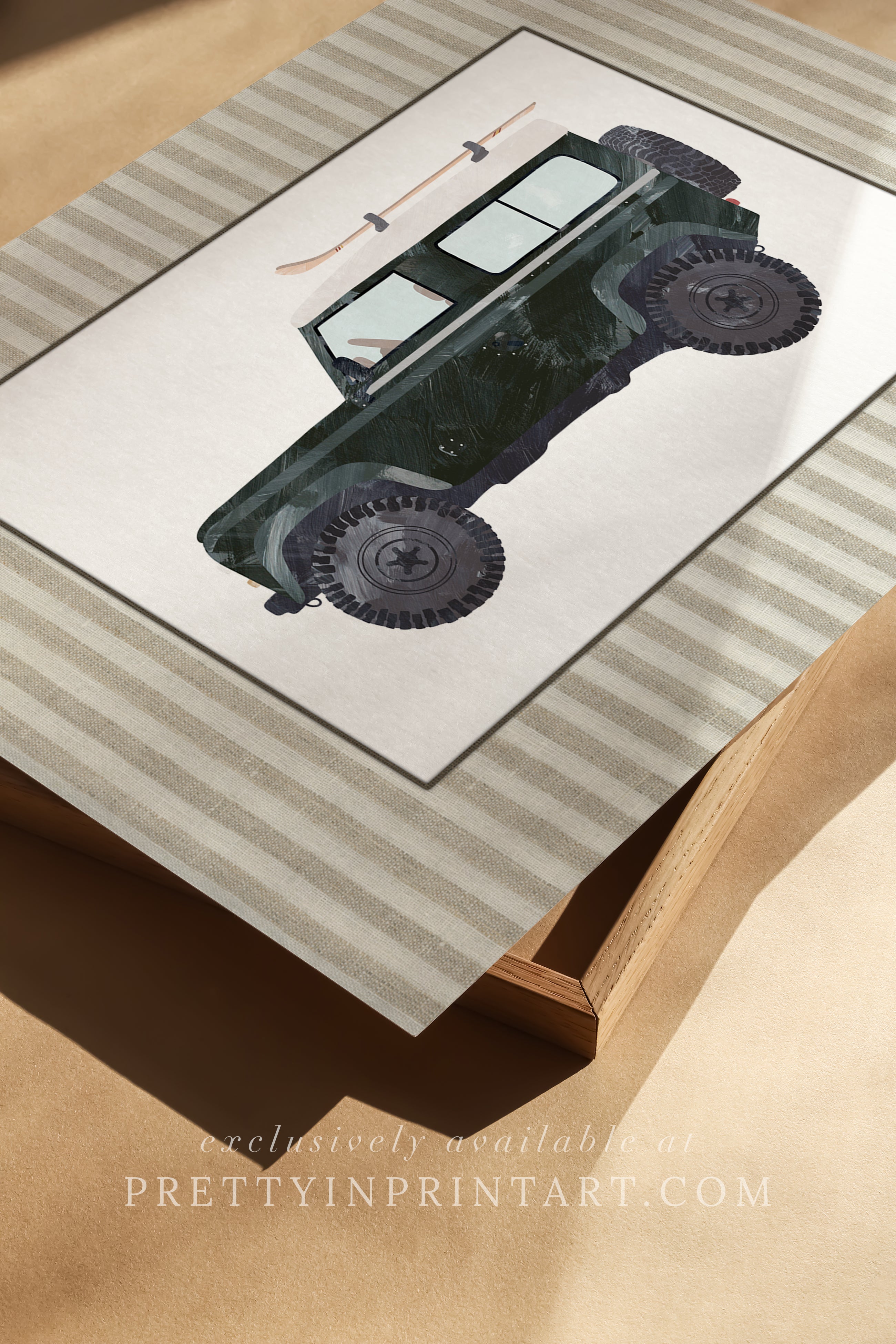 Land Rover Defender Art: Ski |  Unframed