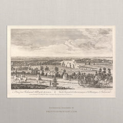 Vintage London Landscape Etching – Richmond Hill, Antique Style Wall Art, Unframed