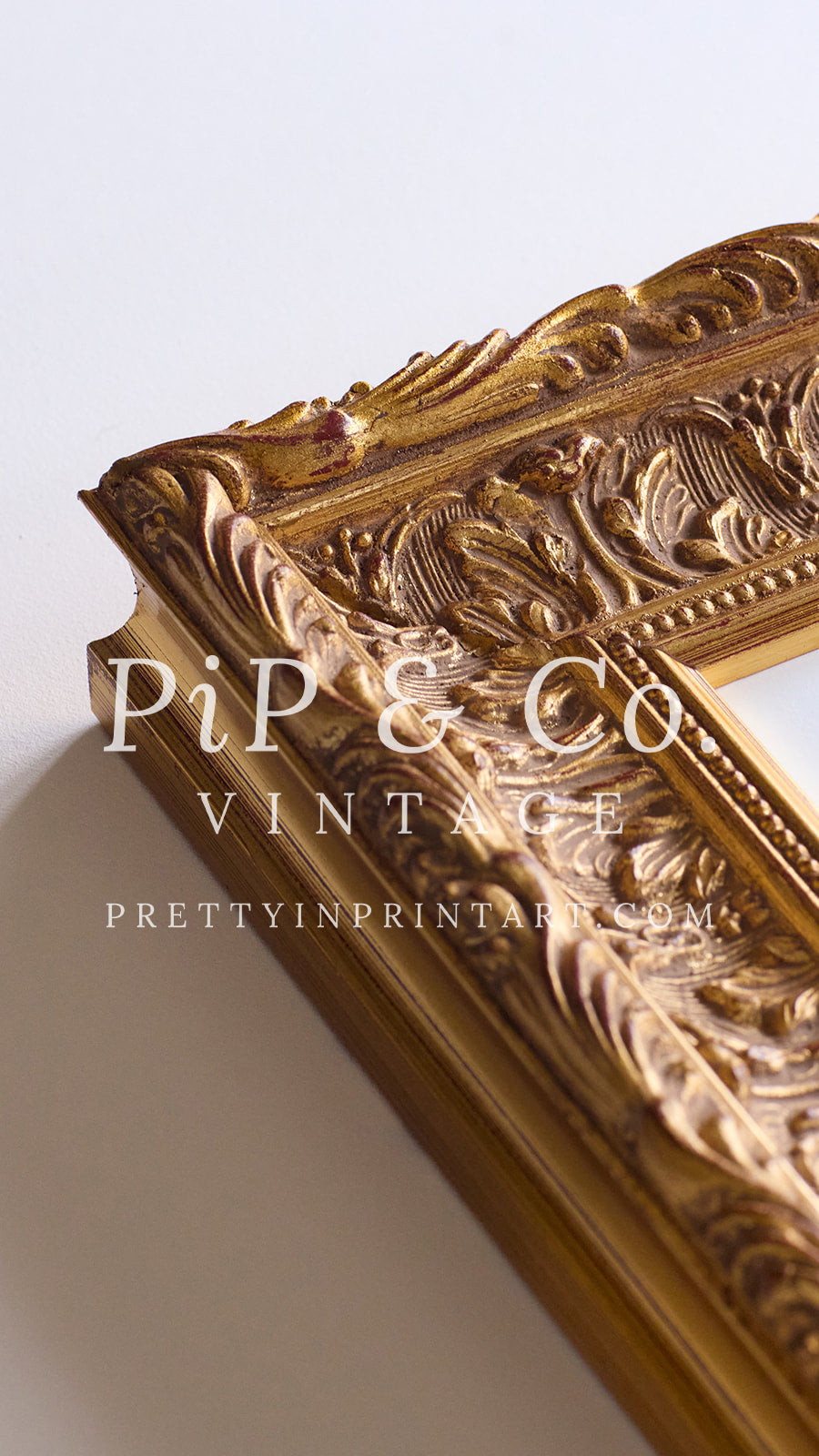 Gold ornate picture frame for traditional, vintage, and classic interiors