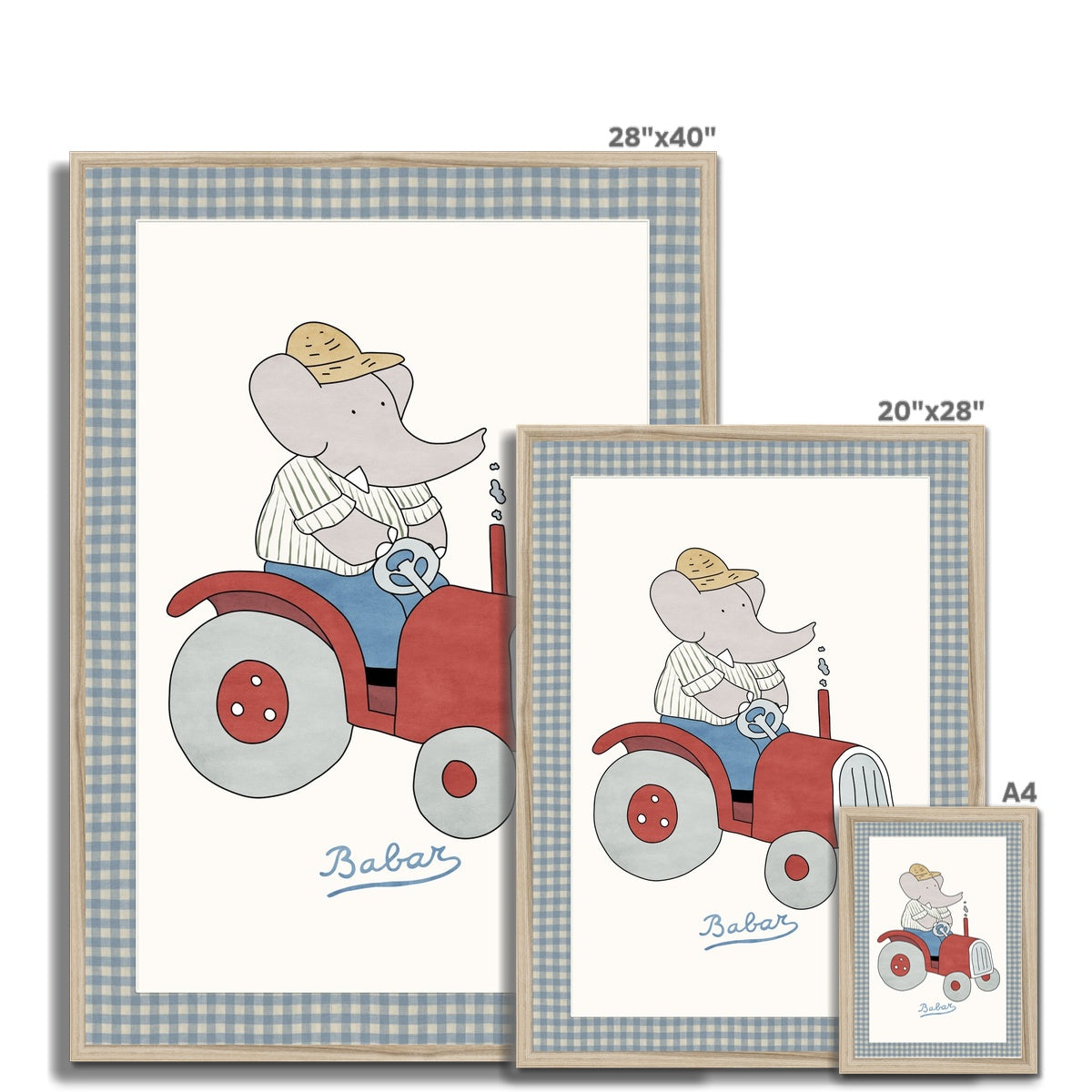 Babar Nursery Art - Babar the Elephant nursery wall art print, Vintage Babar nursery decor for baby’s room, Classic Babar prints for children’s bedrooms