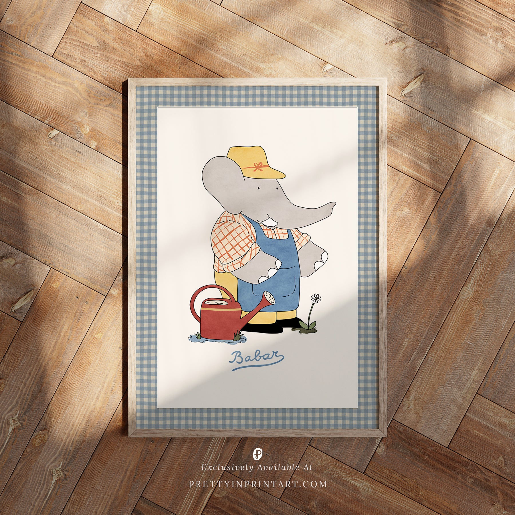 Babar Nursery Art - Babar the Elephant nursery wall art print, Vintage Babar nursery decor for baby’s room, Classic Babar prints for children’s bedrooms