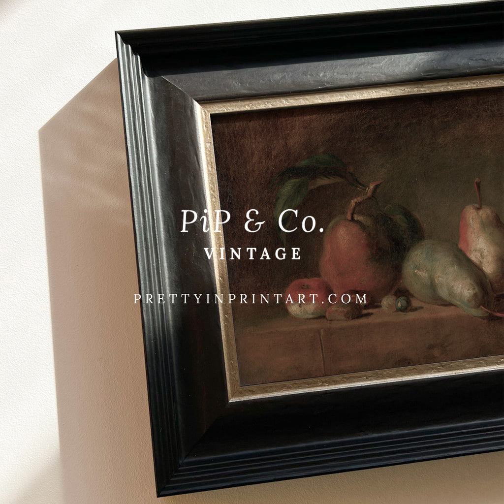 Framed Pear Still Life Art (00525 + BLK-6381)