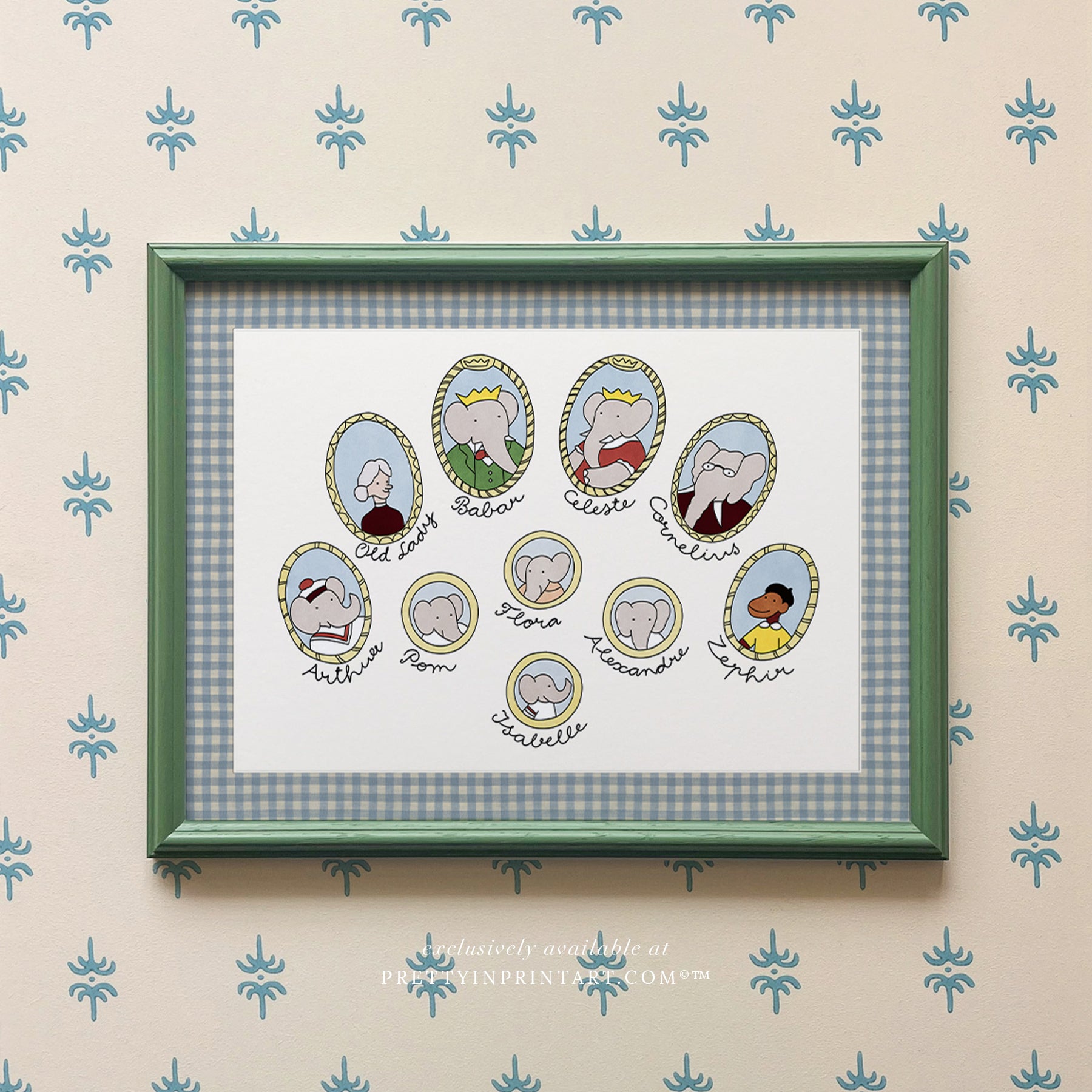 Babar Nursery Art - Babar the Elephant nursery wall art print, Vintage Babar nursery decor for baby’s room, Classic Babar prints for children’s bedrooms