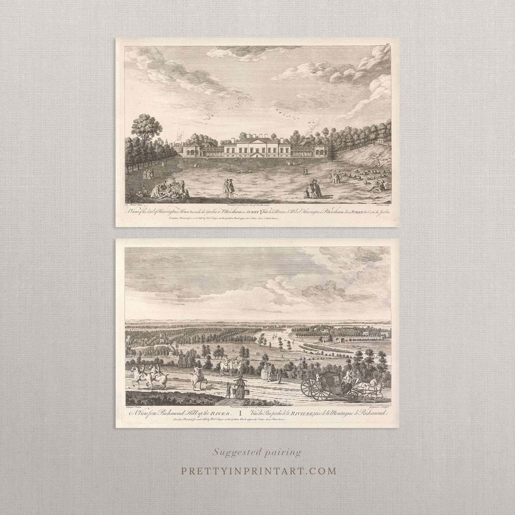 Vintage Landscape Etching | Richmond Hill |  Unframed