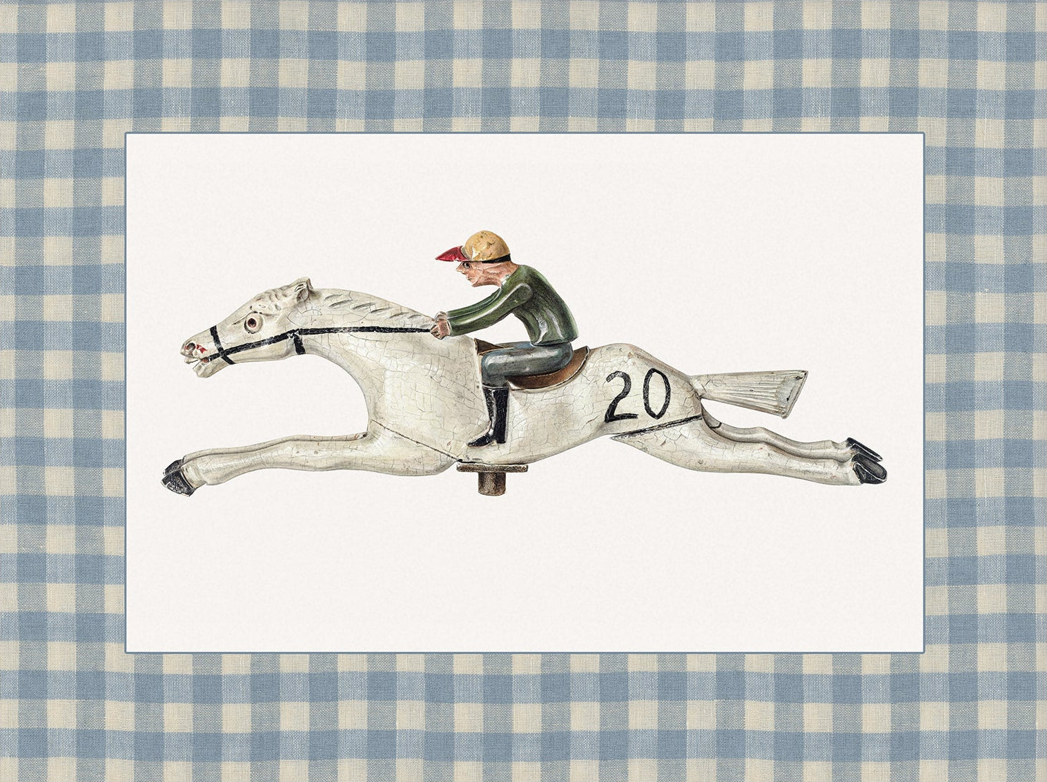 Vintage Nursery Art; Toy Horse 00927 |  Unframed