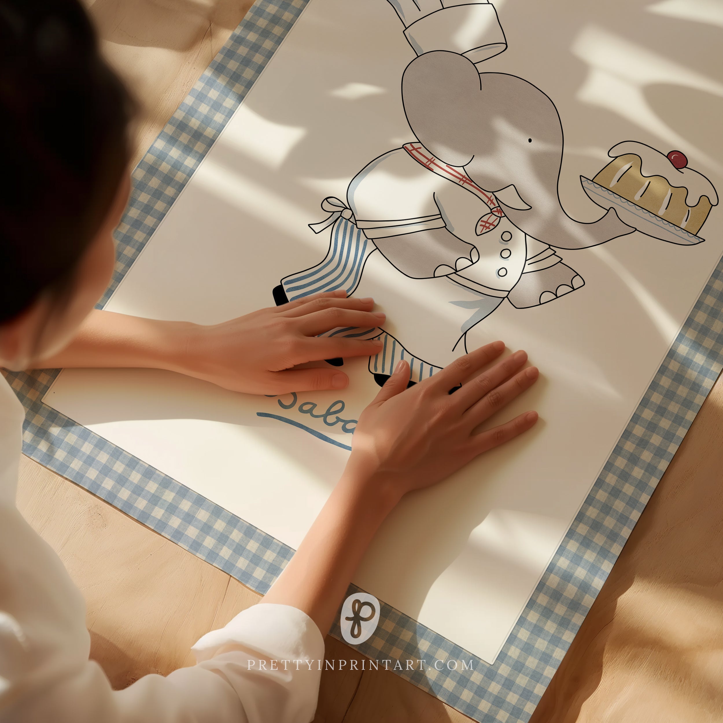 Babar Nursery Art - Babar the Elephant nursery wall art print, Vintage Babar nursery decor for baby’s room, Classic Babar prints for children’s bedrooms