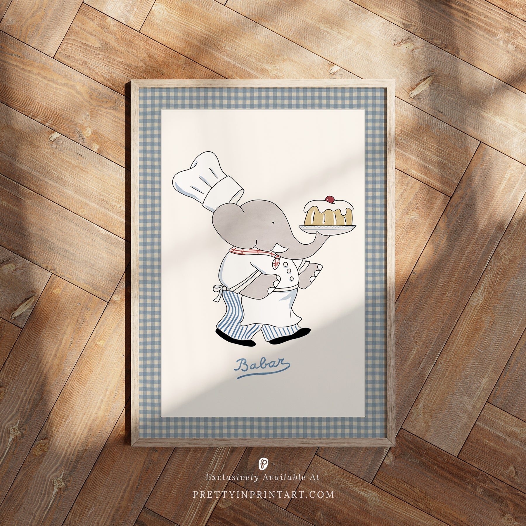 Babar Nursery Art - Babar the Elephant nursery wall art print, Vintage Babar nursery decor for baby’s room, Classic Babar prints for children’s bedrooms