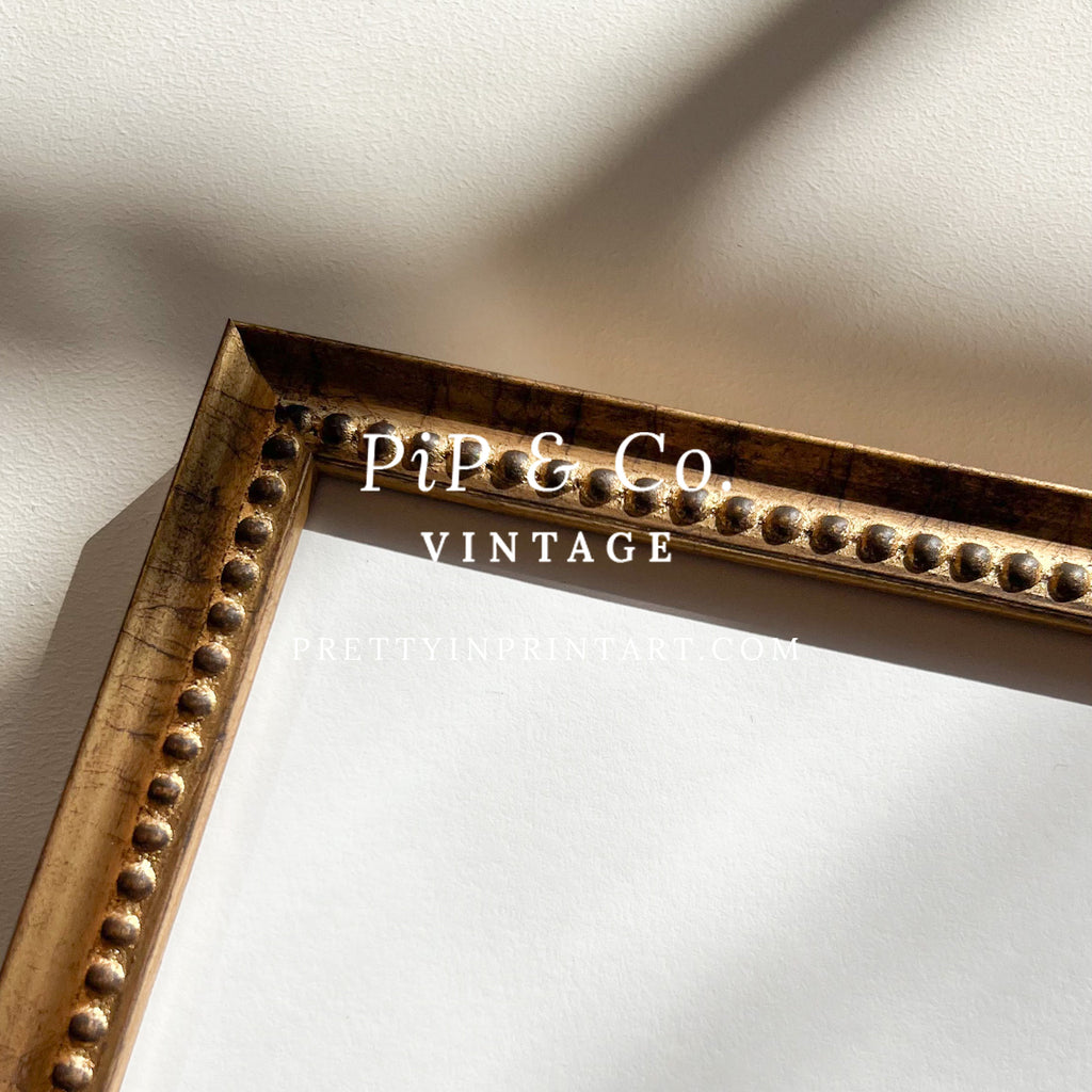 Antique Gold Beaded Vintage Style Frame (GOLD-0160)