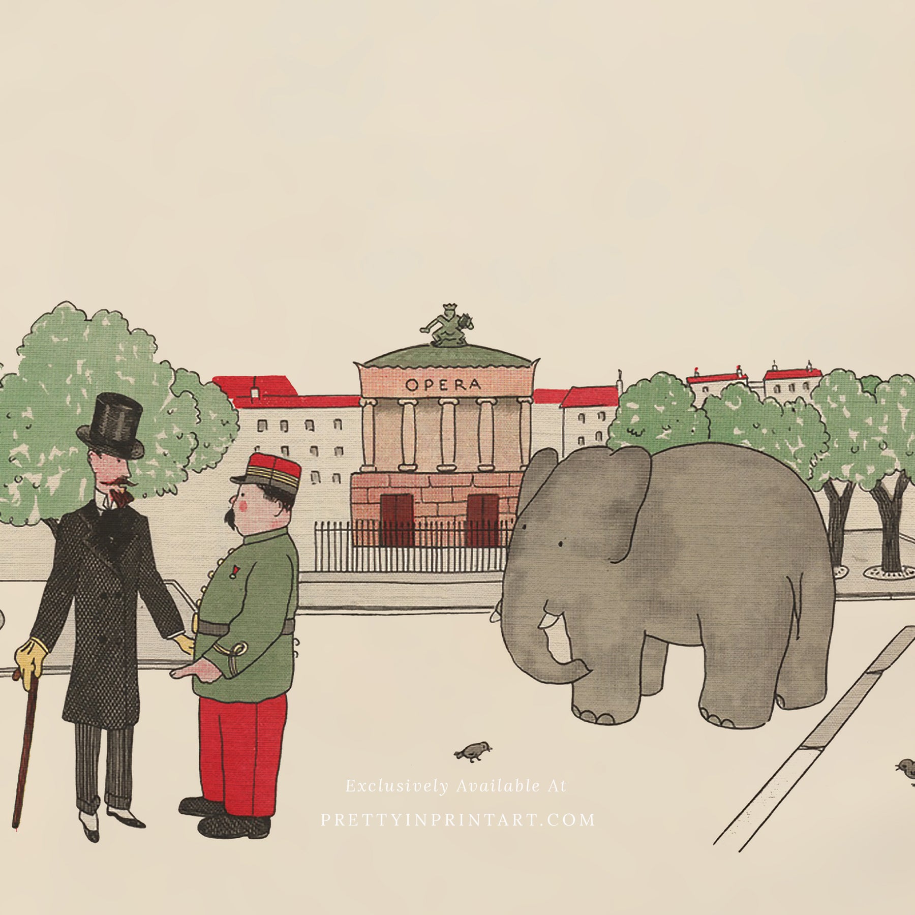 Babar Nursery Art - Babar the Elephant nursery wall art print, Vintage Babar nursery decor for baby’s room, Classic Babar prints for children’s bedrooms
