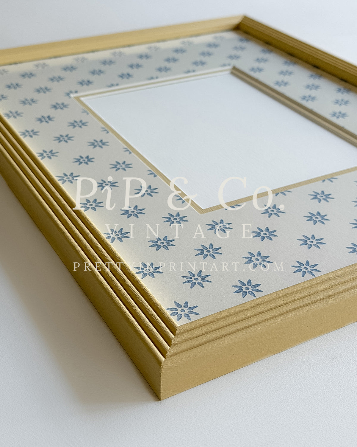 Yellow Hand Painted Frame | Wallpapered Mount (SW9+M18)