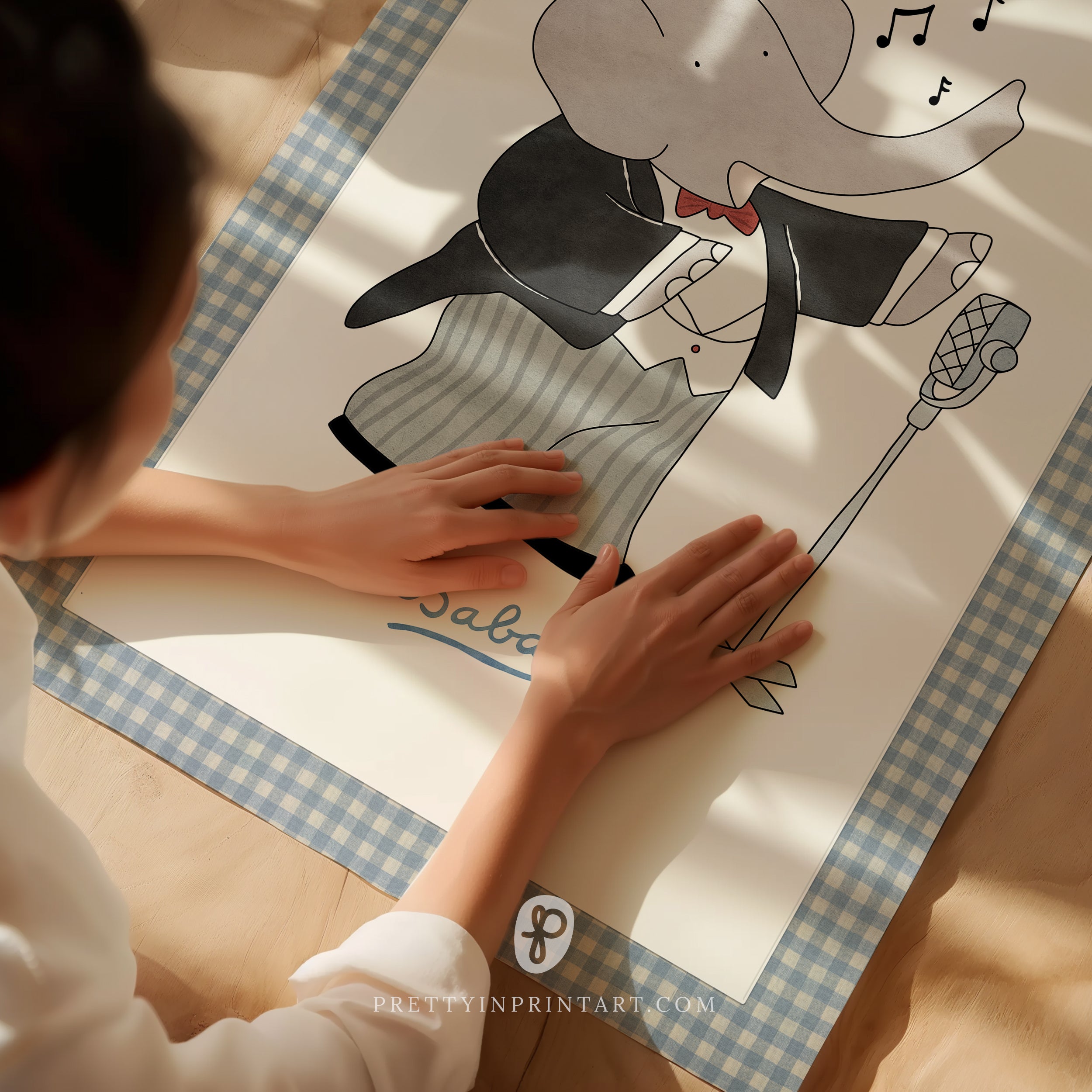 Babar Nursery Art - Babar the Elephant nursery wall art print, Vintage Babar nursery decor for baby’s room, Classic Babar prints for children’s bedrooms