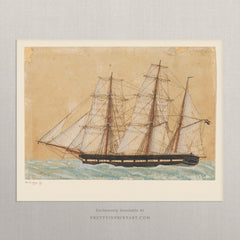 Antique Sailing Boat – Sea Art Print 001 |  Unframed
