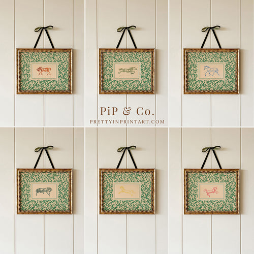 Vintage Watercolour Horse Nursery Art