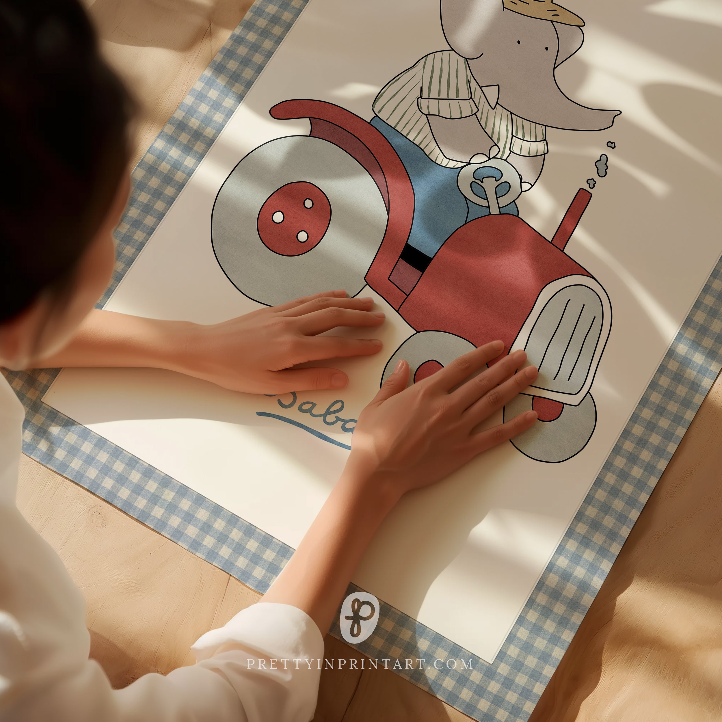 Babar Nursery Art - Babar the Elephant nursery wall art print, Vintage Babar nursery decor for baby’s room, Classic Babar prints for children’s bedrooms