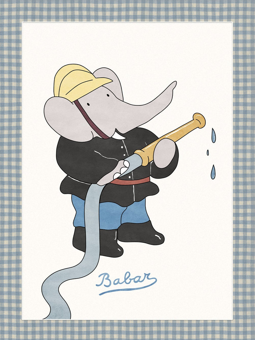 Babar Nursery Art - Fireman |  Unframed