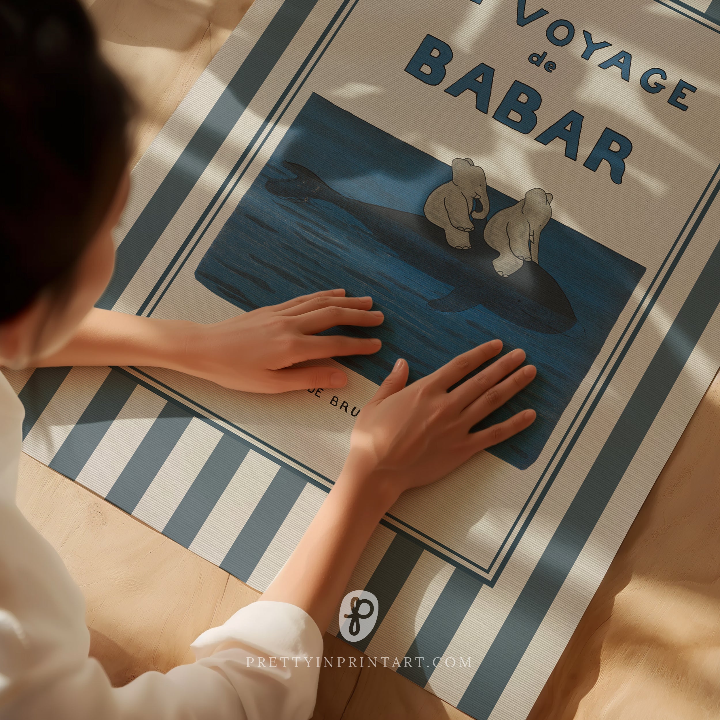 babar-nursery-art-print-elephant-on-whale-unframed-wall-decor