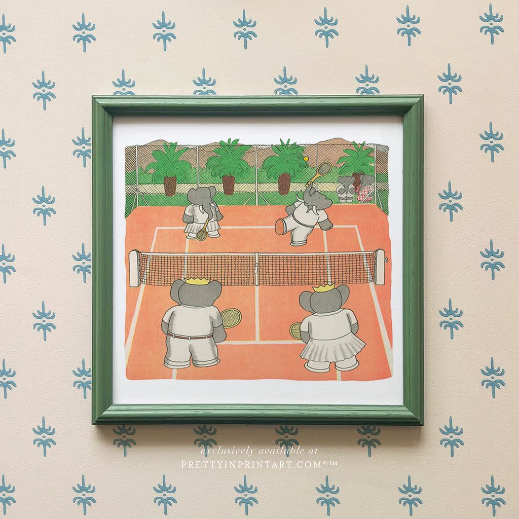 Babar Tennis |  Framed (Calke Green Farrow & Ball 00303)