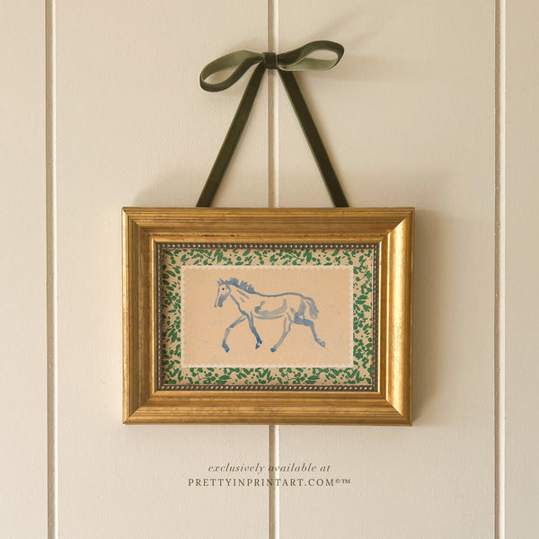 Framed Horse Nursery Art |  Gold Frame (GLD-46000)