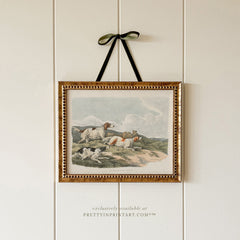 Vintage Hunting Dog Art Print 004 | Gold Frame (0160)