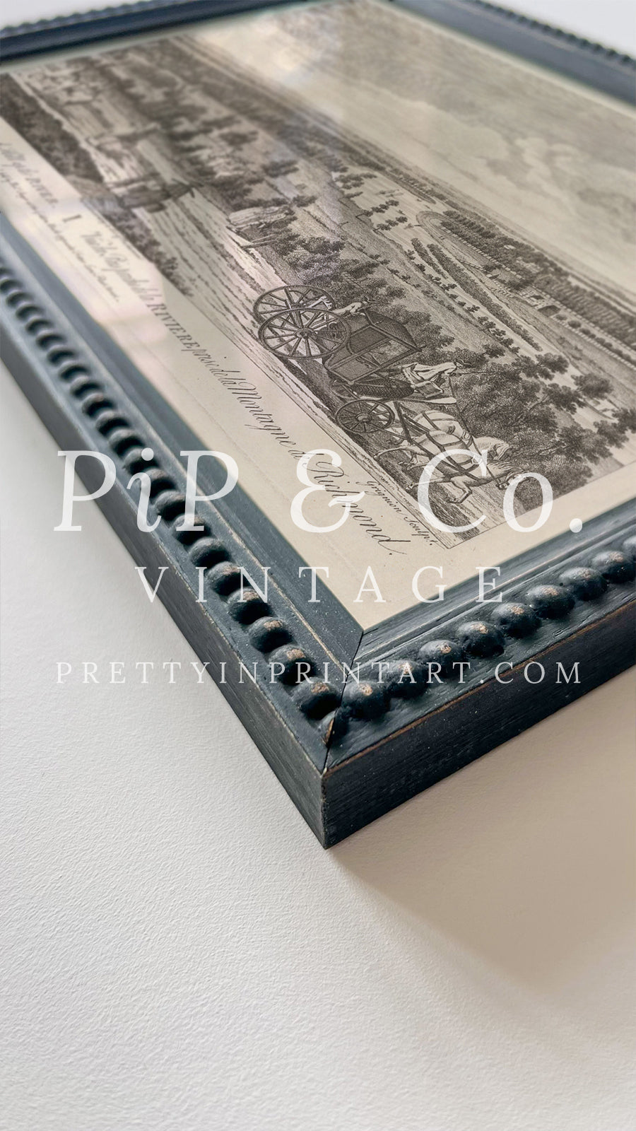 Framed Vintage Landscape Etching | Richmond Hill 001