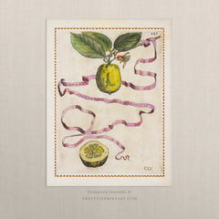 Italian Citrus Fruit Vintage Art Print – Orange & Lemon Botanical Wall Art for Kitchen, Unframed (002)