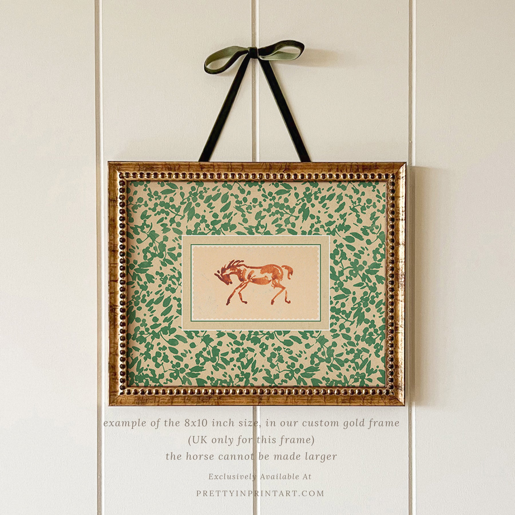 Horse Art, Dark Green, 00632 |  Unframed