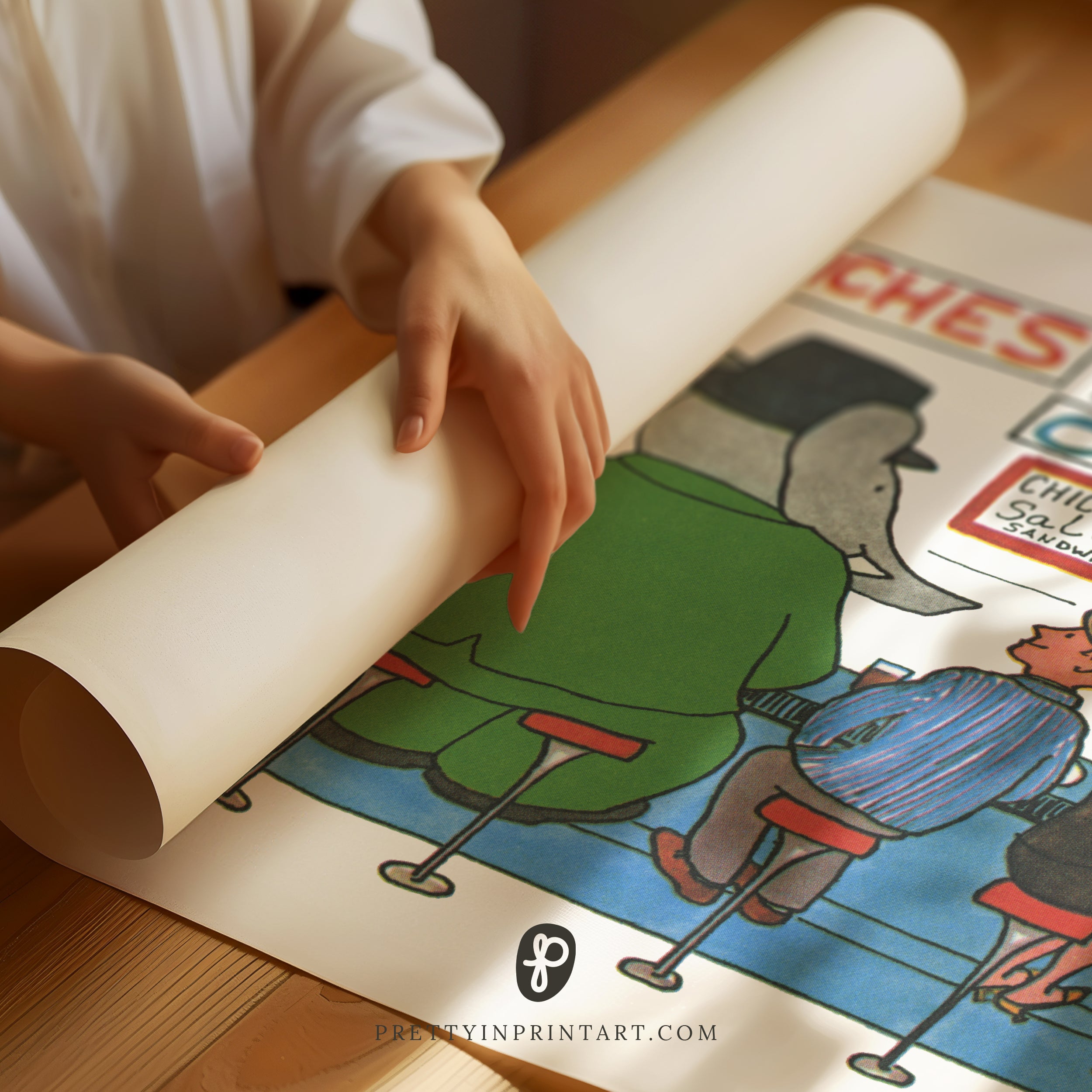 Unframed Babar vintage wall art print for nursery decor

